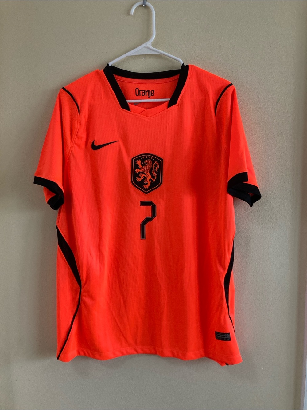 Nike Men’s Bright Orange Soccer Jersey with Black Trim